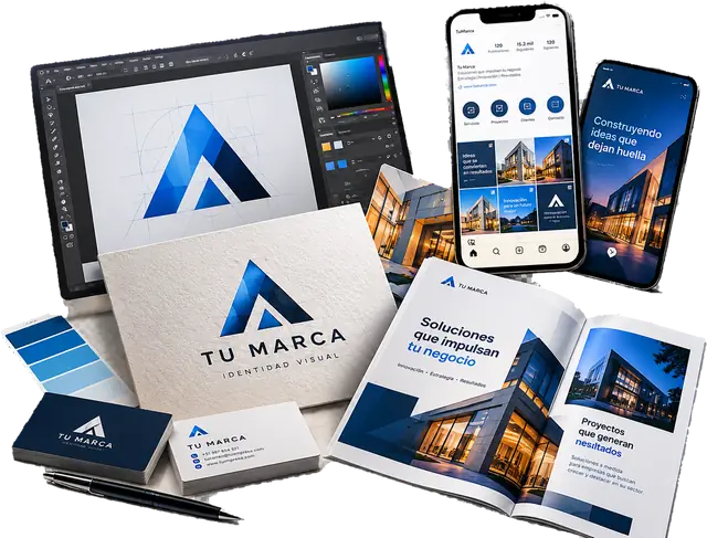 Identidad visual: logo, tarjetas, brochure y redes sociales diseñados por TECnovedades
