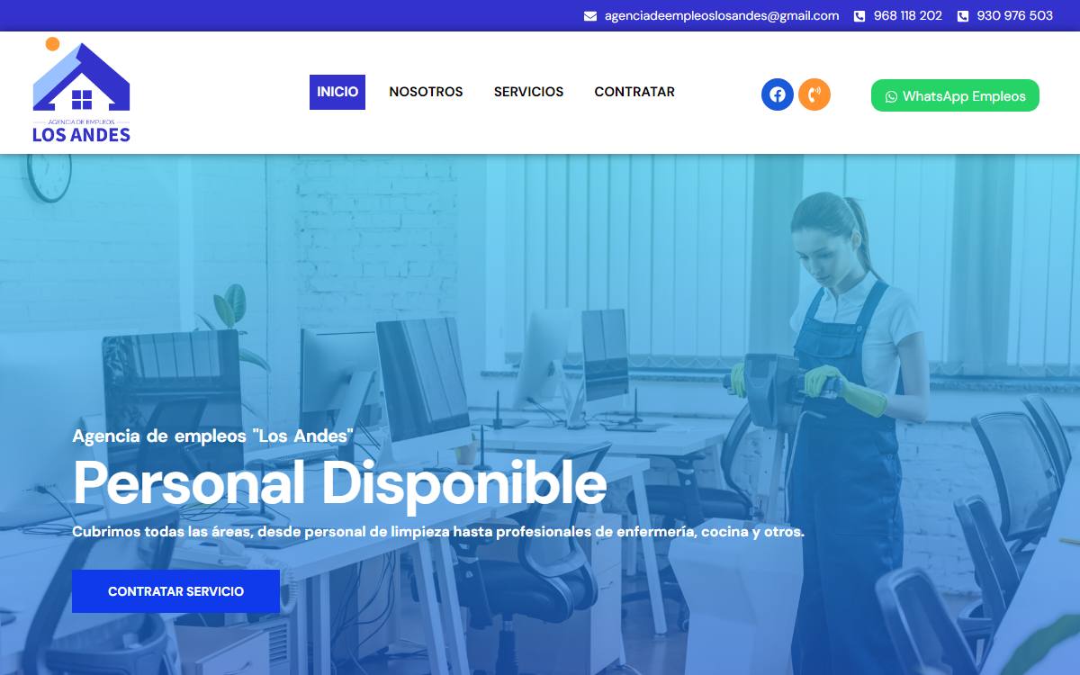 Diseño de página web profesional en Lima para agencia los andes
