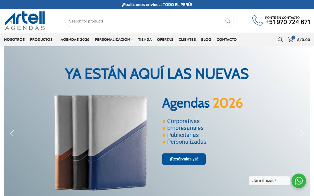 Diseño de página web profesional en Lima para agendas personalizadas