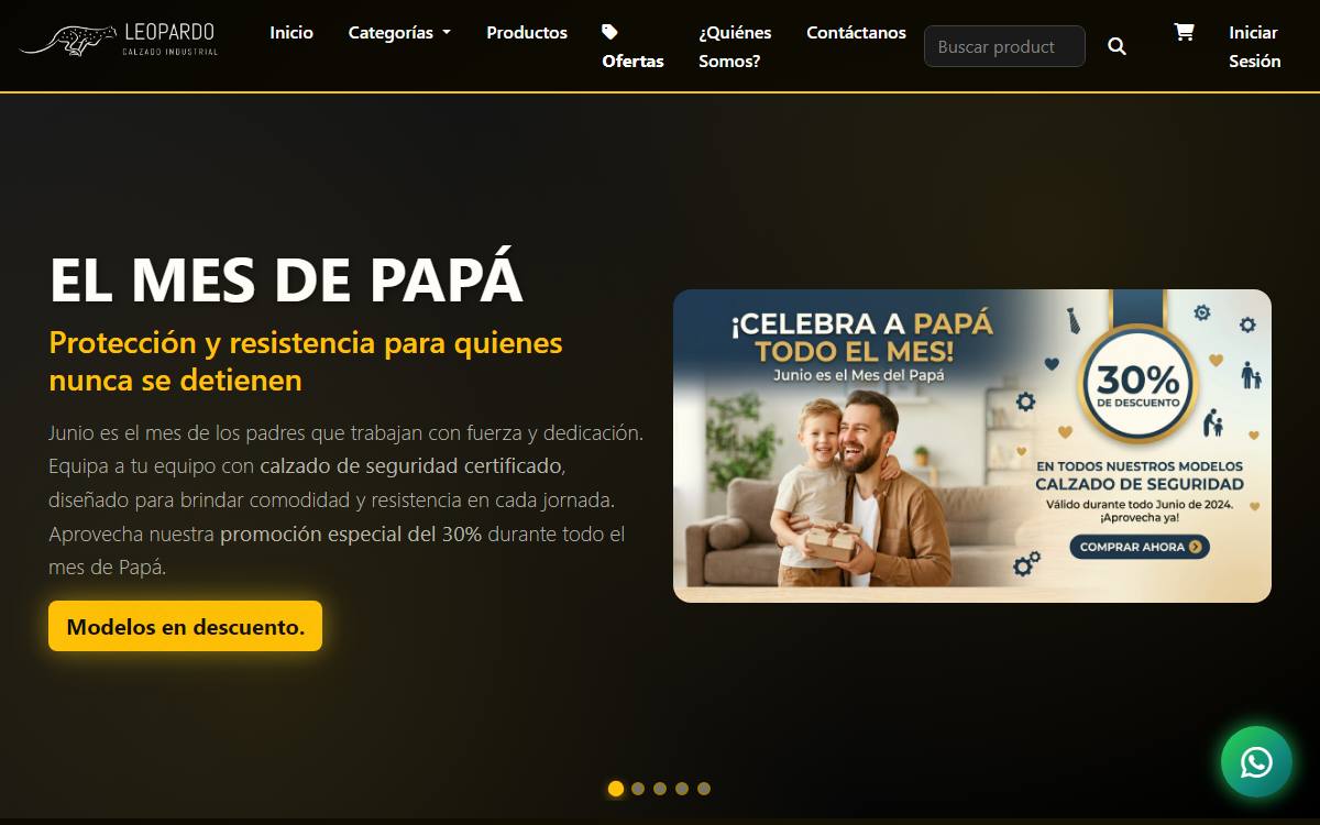 Diseño de página web profesional en Lima para calzado industrial