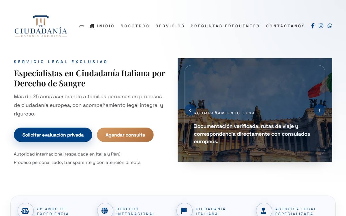 Diseño de página web profesional en Lima para ciudadania pe