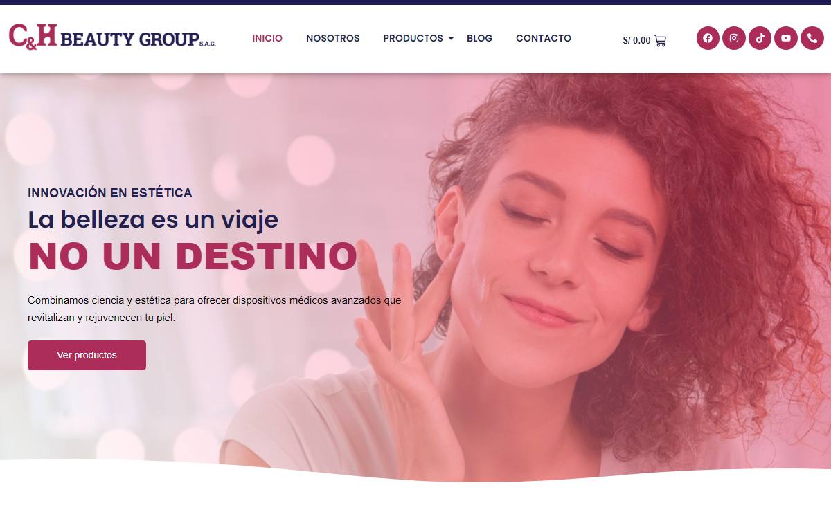 Diseño de página web profesional en Lima para cyh beauty group