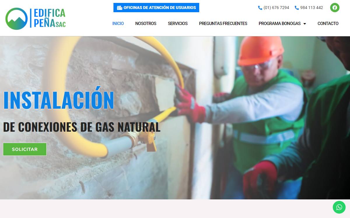 Diseño de página web profesional en Lima para edificap