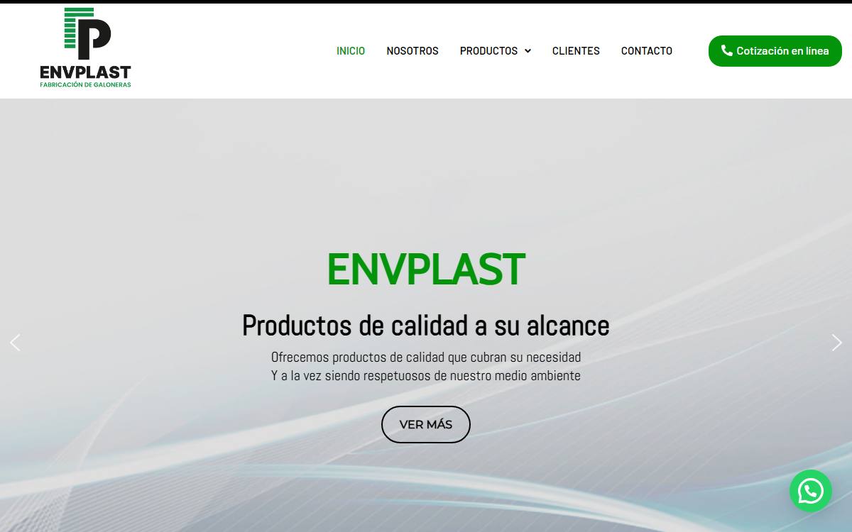 Diseño de página web profesional en Lima para envplastsac