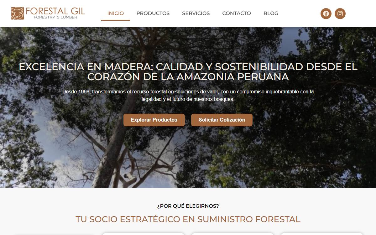 Diseño de página web profesional en Lima para forestalgil