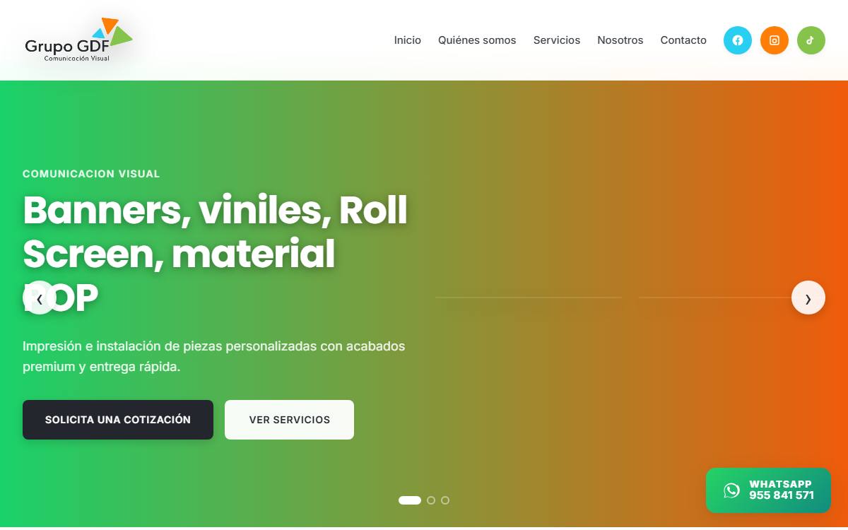 Diseño de página web profesional en Lima para grupo gdf peru