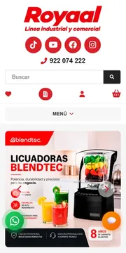 Versión para celular de la web de Royaal