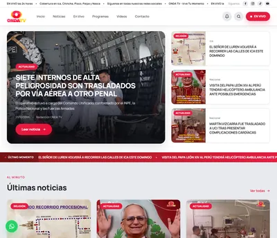 Ejemplo de portal de noticias y blog: Onda TV Perú