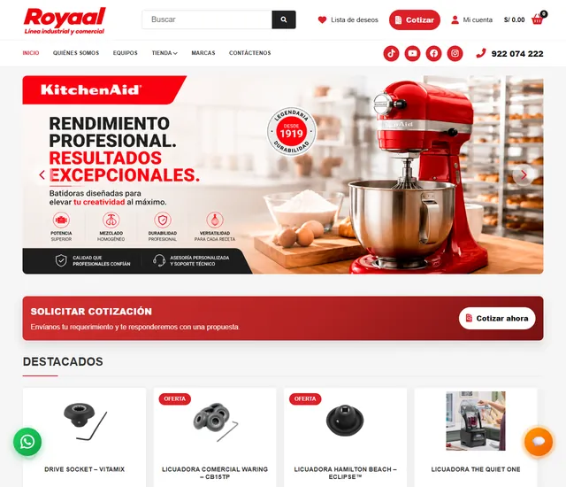 Página web de Royaal diseñada por TECnovedades