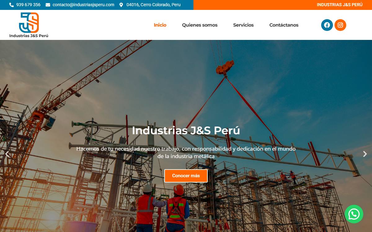 Diseño de página web profesional en Lima para industrias js