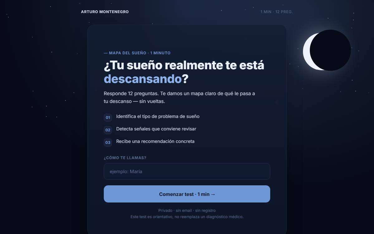 Diseño de página web profesional en Lima para insomnio - arturo montenegro