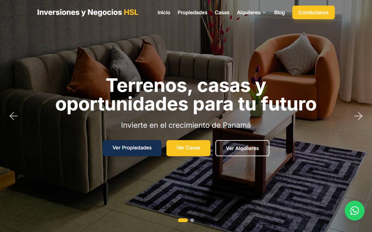 Diseño de página web profesional en Lima para inversiones y negocios hsl