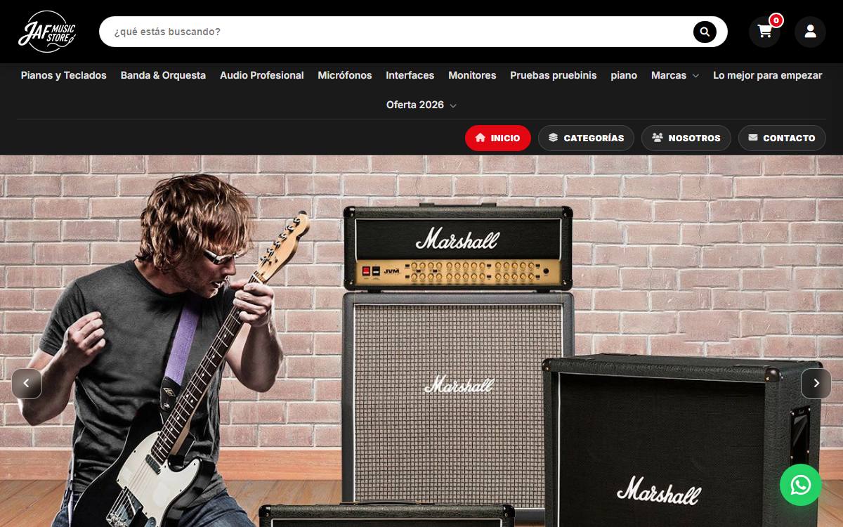 Tienda virtual en Lima desarrollada para jaf music store