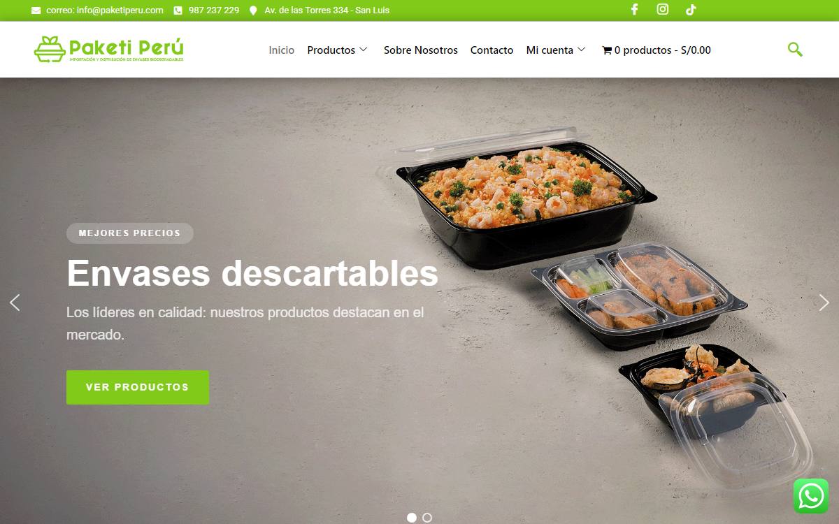Diseño de página web profesional en Lima para paketi peru