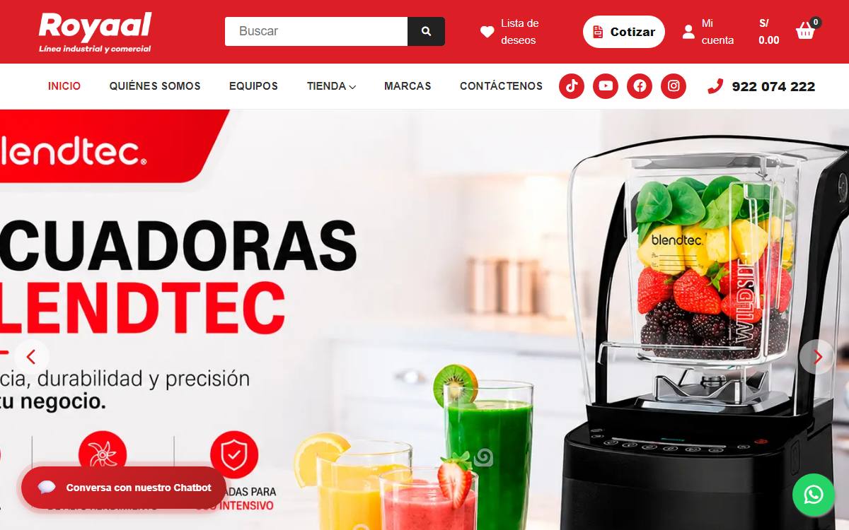 Tienda virtual en Lima desarrollada para royaal