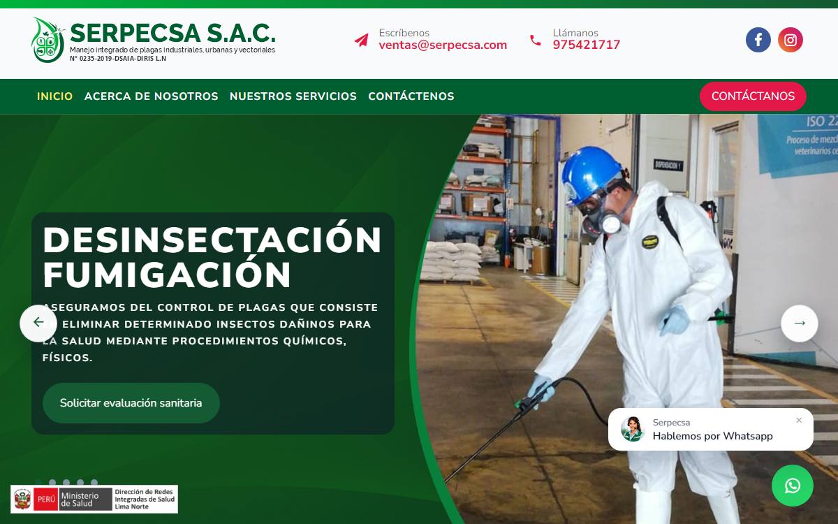 Diseño de página web profesional en Lima para serpecsa