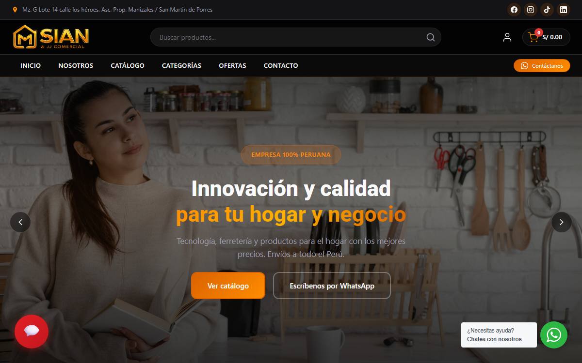 Tienda virtual en Lima desarrollada para sian store