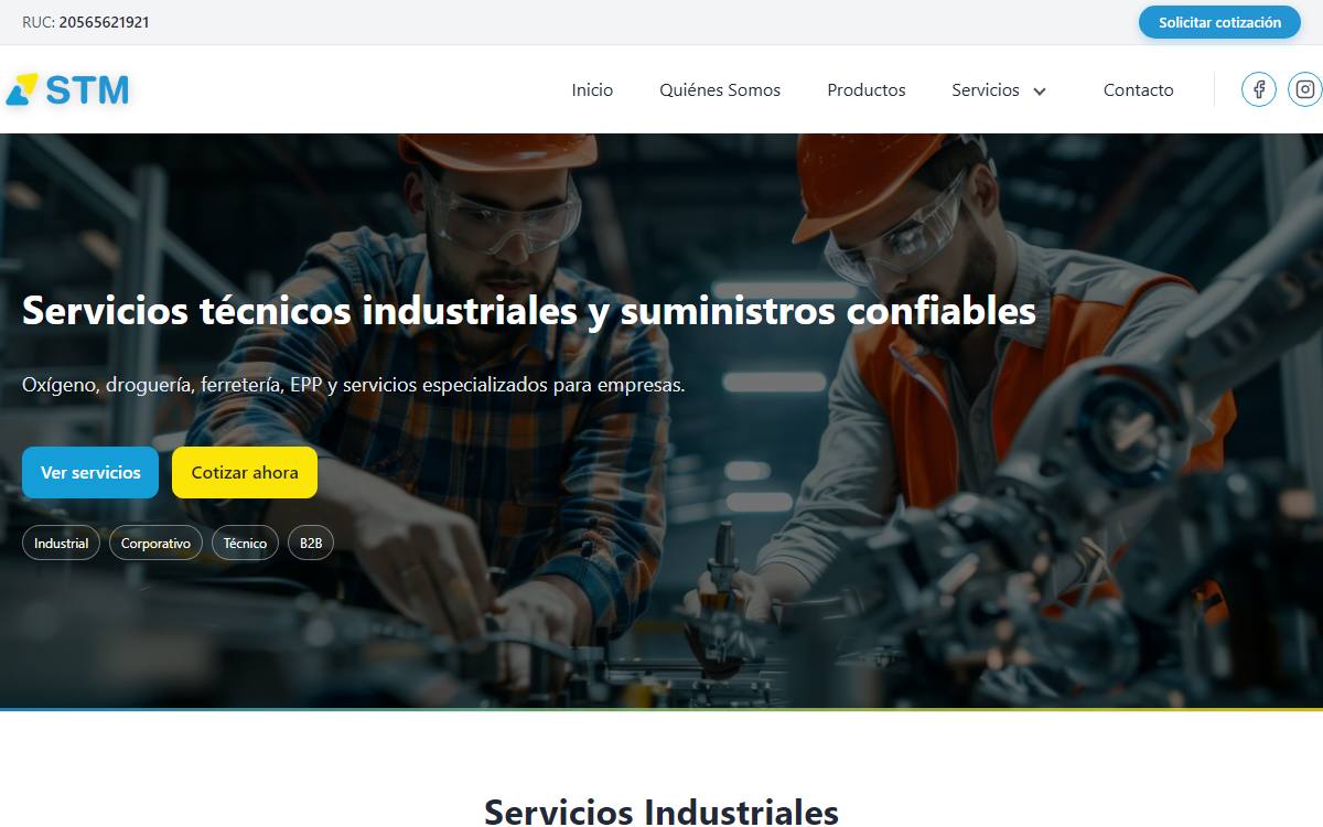 Diseño de página web profesional en Lima para st multiples