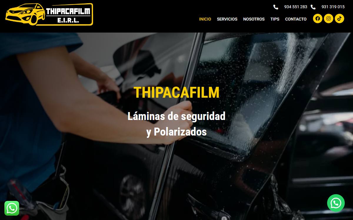 Diseño de página web profesional en Lima para thipaca film